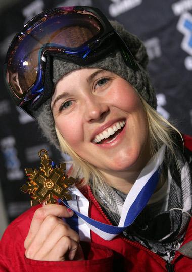 Sarah Burke with one of her X Games medals