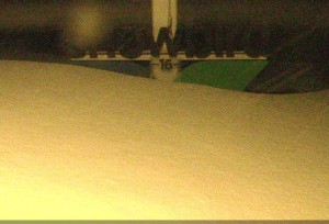 Snow stake gets buried at Snowbird