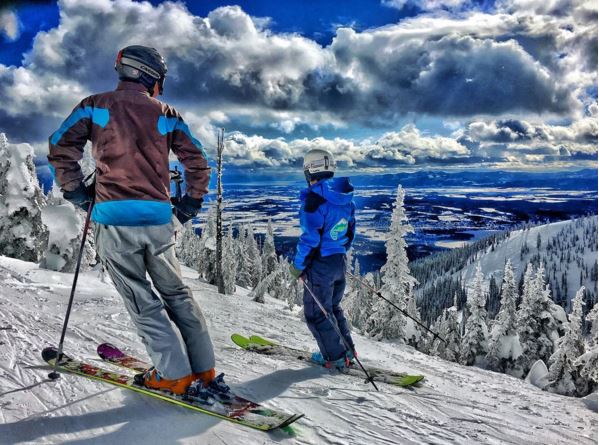 Pete and Riley scope the vast terrain at Whitefish
